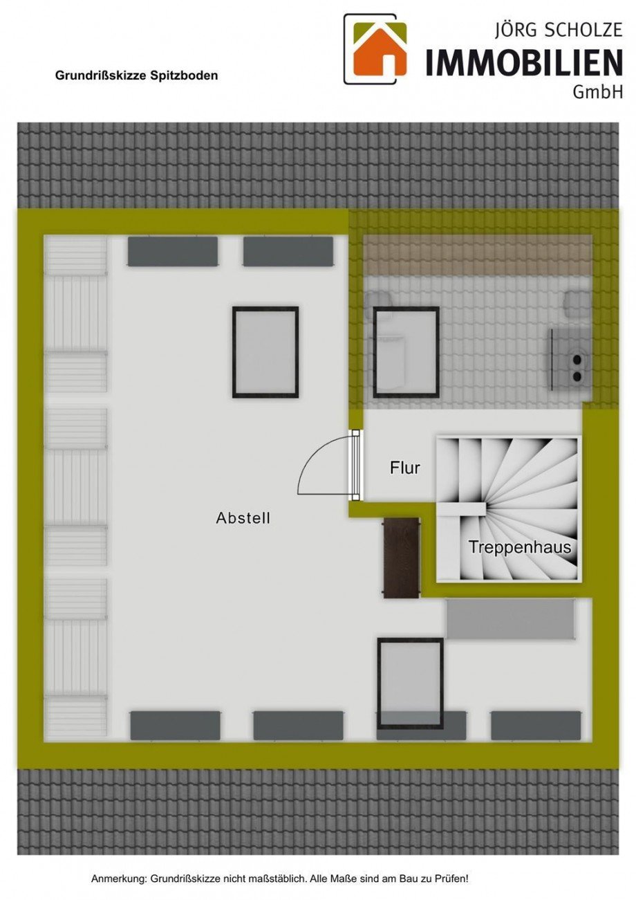 Grundri�skizze Spitzboden Doppelhaush�lfte Magdeburg