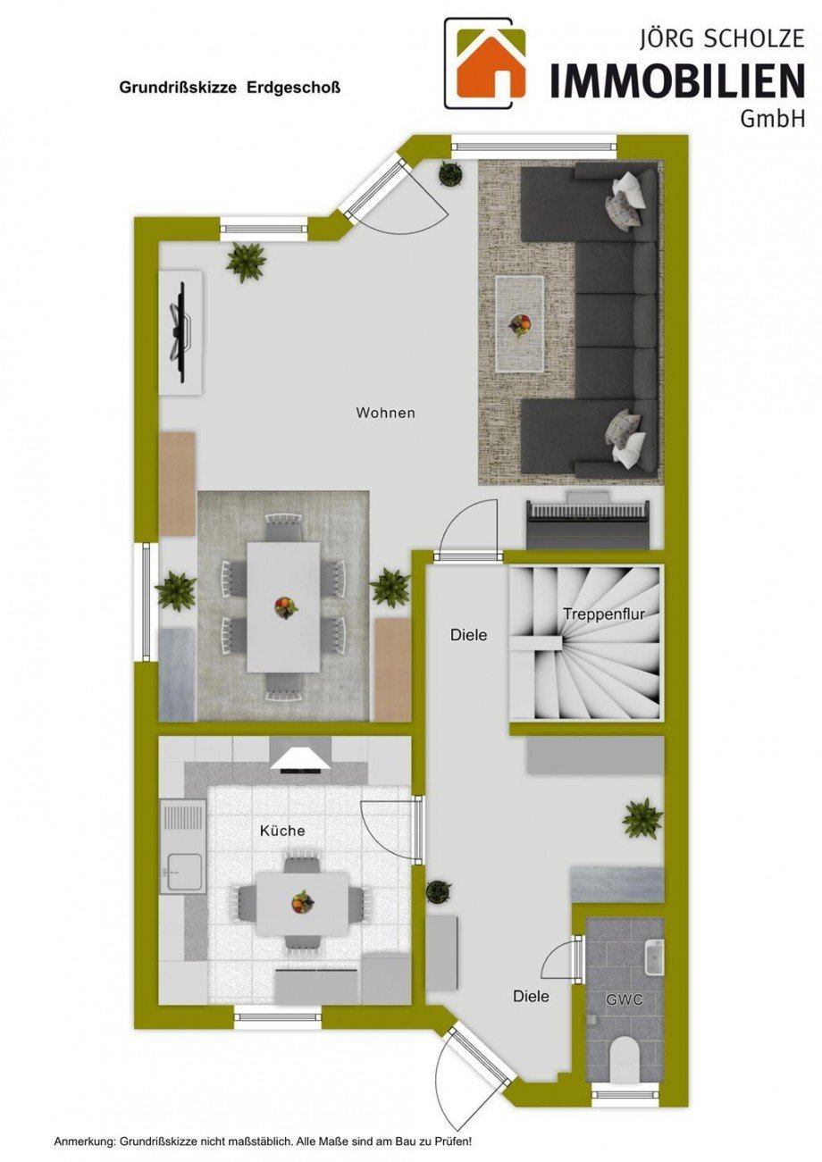 Grundrissskizze Erdgescho� Doppelhaush�lfte Magdeburg