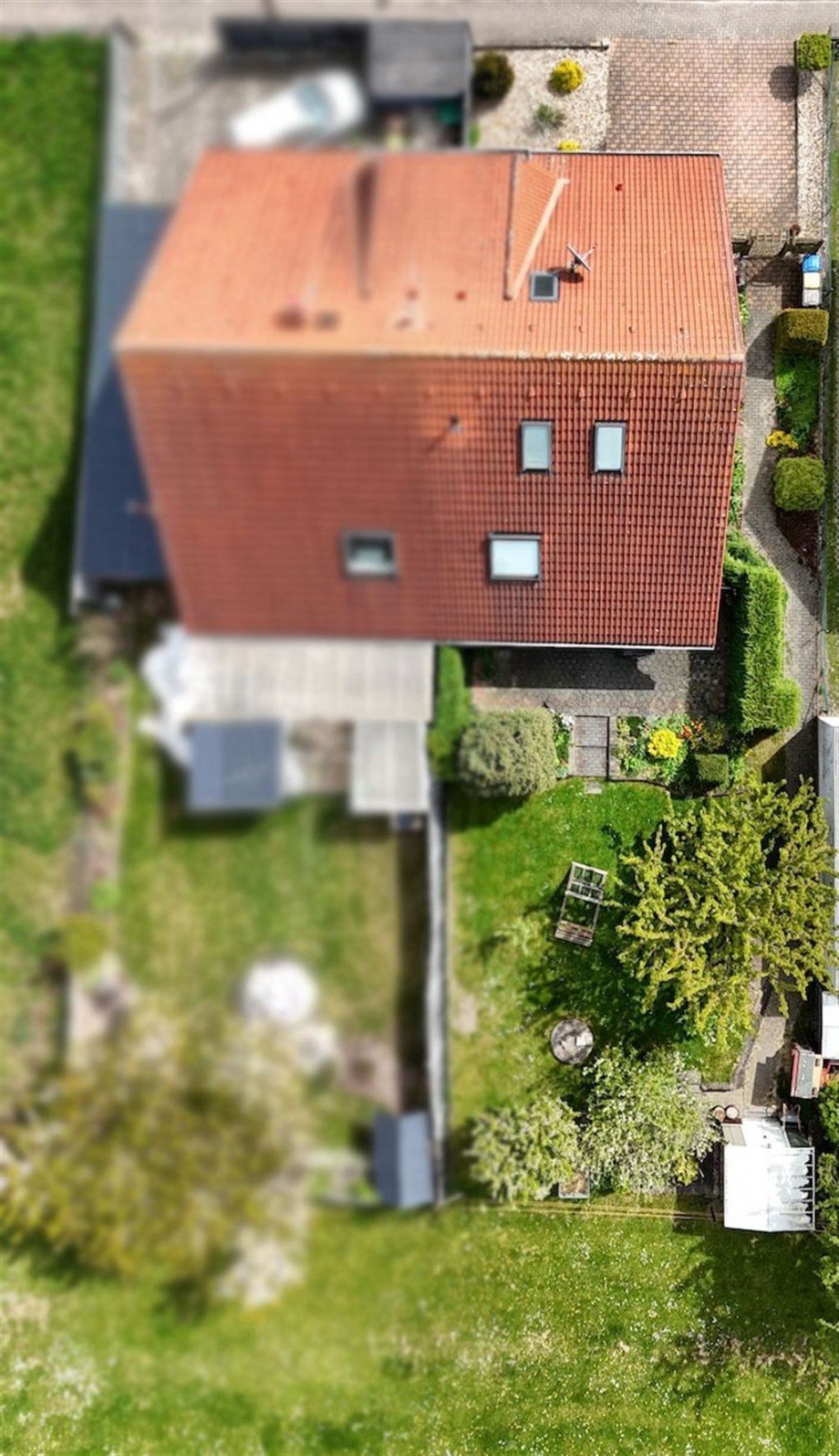 Luftbild Garten Doppelhaush�lfte Magdeburg