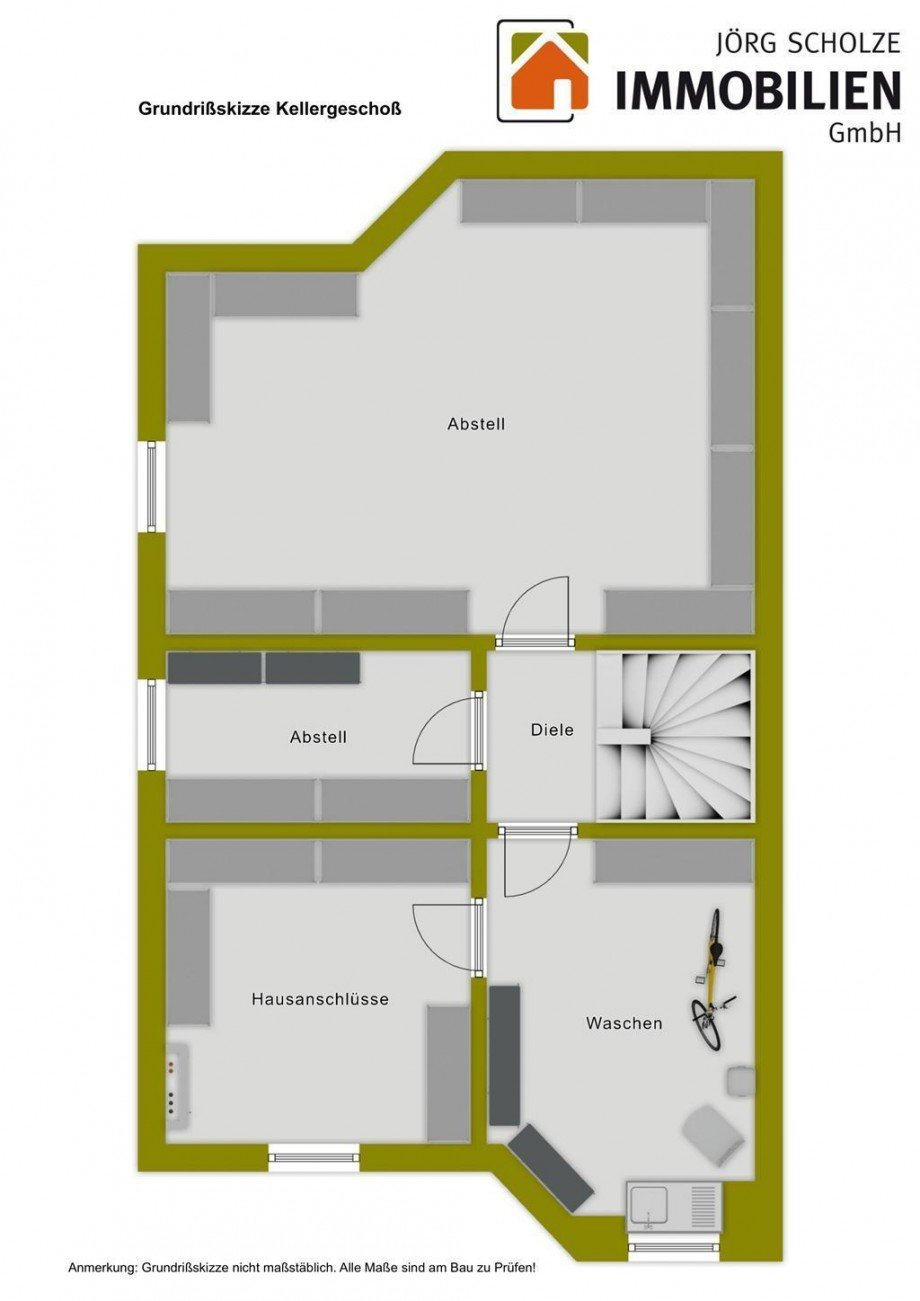 Grundri�skizze Keller Doppelhaush�lfte Magdeburg