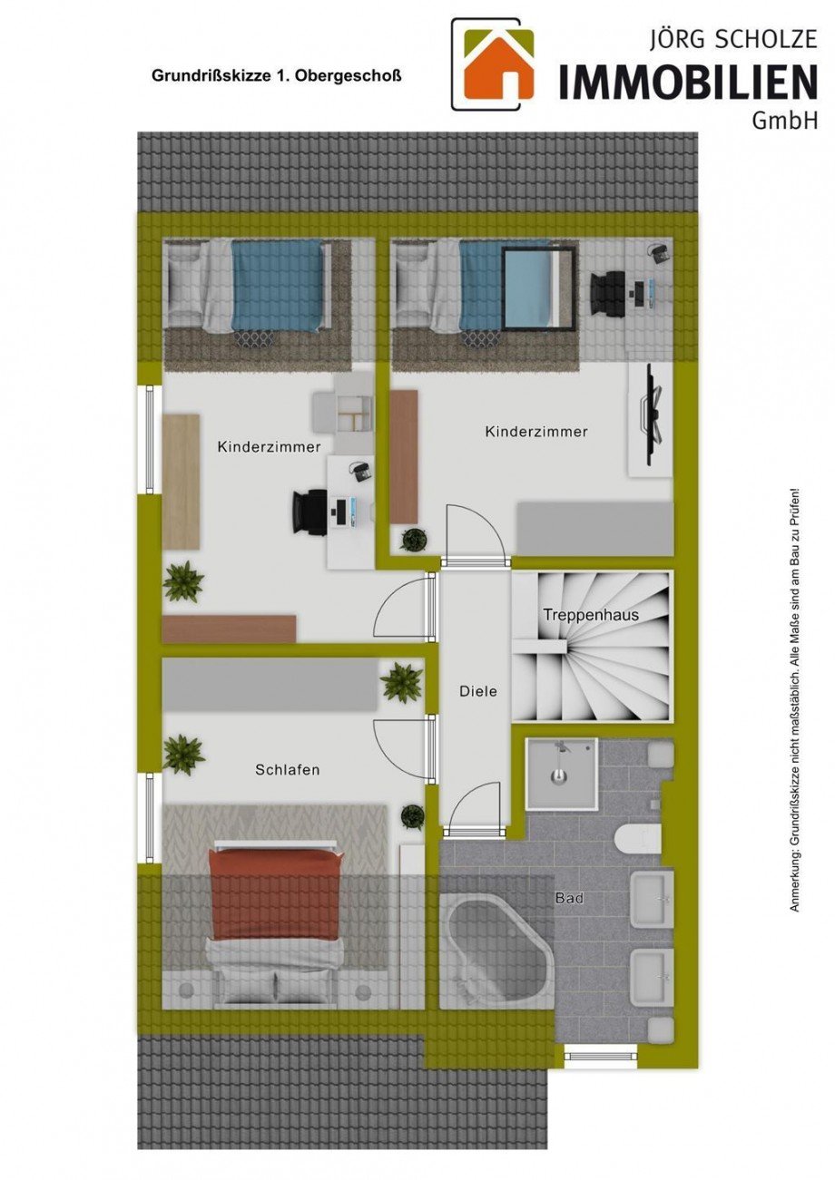 Grundri�skizze 1. OG Doppelhaush�lfte Magdeburg
