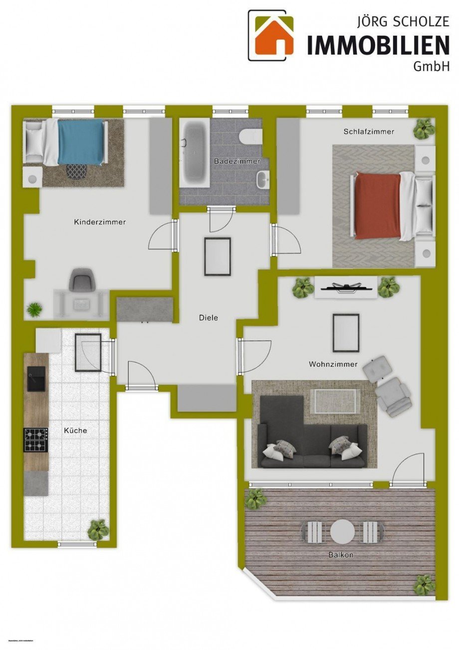 Wohnungsgrundri� Dachgeschosswohnung Magdeburg